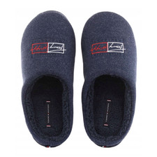 Pantofole Uomo Tommy Hilfiger Logo Blu Navy - Originali - In Lana e Poliestere