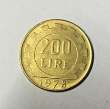 ITALIA REPUBBLICA 200 LIRE 1978 MONETA MOLTO RARA DA COLLEZIONE BB