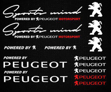 Set adesivi sticker Peugeot Sports Mind 208 308 GTi 2008 3008 107 206 207 306 