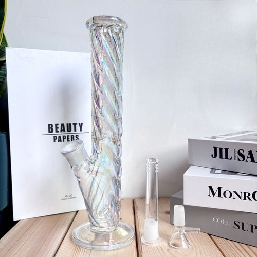 Rainbow glass bong thick - 11",