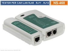 TESTER PER CAVO DI RETE LAN TELEFONICO RJ45 RJ11 RJ12 NETWORK ETHERNET TEST CAVI