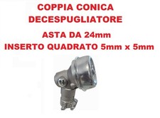 Coppia Conica Tagliaerba Inserto quadrato 5mm x 5mm  - asta Ø 24mm + Grasso