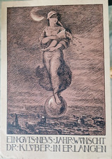 HEINRICH MAUERMEYER. NEUJAHZSGRAPHIK DR KLUBER. LITHO 215 X 140