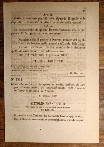 Venezia 1869 legge - venezia,