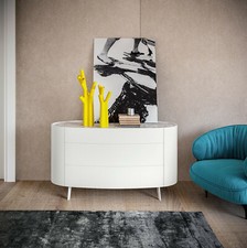 COMO' CASSETTIERA TONDO LEGNO CURVATO LACCATO OPACO/NOBILITATO PUSH&PULL 1717