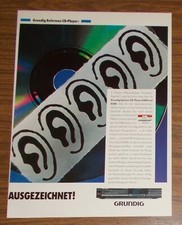 Rara Pubblicità Vintage GRUNDIG 8200 & 8400 Top Lettore CD 1988