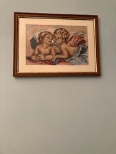 QUADRO MEZZO PUNTO RICAMATO “GLI ANGELI” 44X33