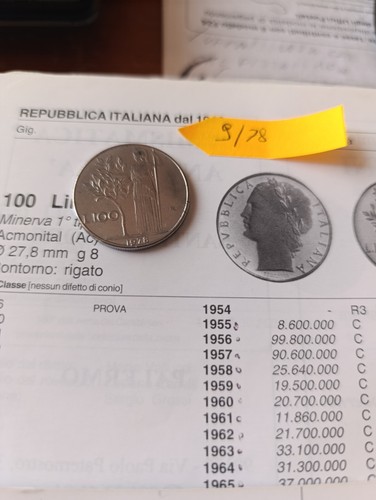 Moneta 100 lire del - da,