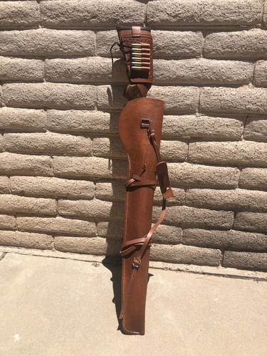 Leather rifle scabbard fits - leather,