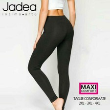 LEGGINS DONNA JADEA ART. 4200 IN COTONE FELPATO TAGLIE MAXI CALIBRATO NERO