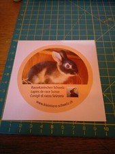 ADESIVO STICKER VINTAGE KLEBER  CONIGLIO CONIGLI DI RAZZA SVIZZERA 