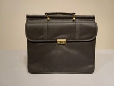 Borsa 24 ore in pelle elegante nera double face messenger scuola lavoro