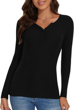 Maglia Termica Donna Manica a Maniche Lunghe - Maglie Termiche Con Scollo a V E 