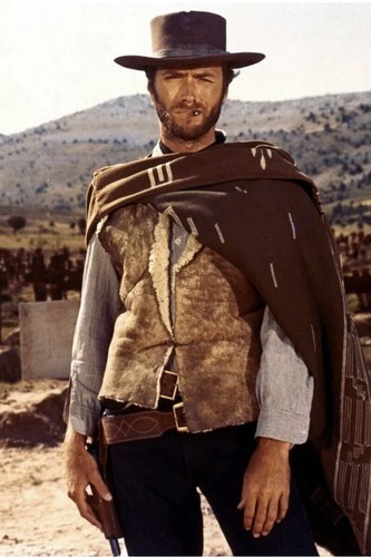 Clint eastwood posing - with, a