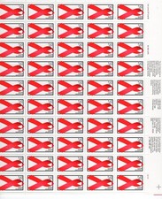 1993 29 cent Aids foglio