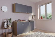Cucina Mini Cucina Singlekueche Cucinino Pantry Rovere Grigio Luis 150 CM