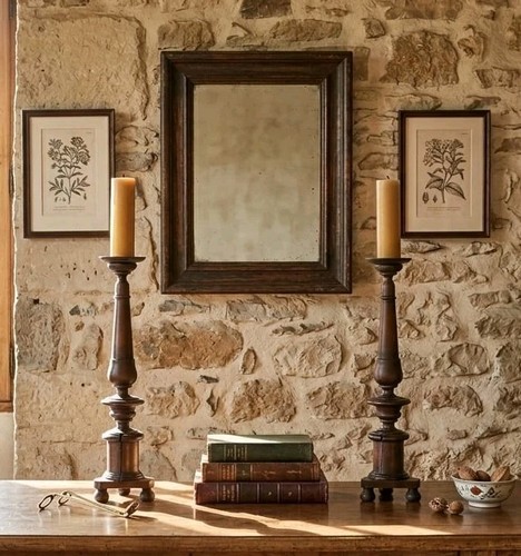 Coppia candelieri legno - candelieri, in