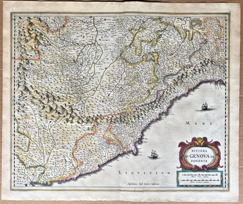 Antica mappa hondius - mappa, 1638