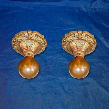 Coppia di applique antiche da incasso ricablate ottime 16K