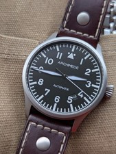 Orologio automatico Archimede Pilot 39 stile Flieger (ETA 2824-2), ottime condizioni con 3 cinturini