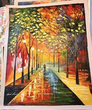 NOTTE PIOVOSA dipinto olio su