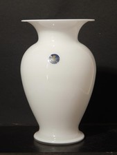 VINTAGE ROYAL COPENHAGEN ORIGINALE VASO OPALE BIANCO IN VETRO SOFFIATO A BOCCA