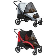 PawHut Passeggino per Cani Taglia Grande Pieghevole con Cuscino