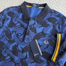 Polo Fred Perry blu mimetica