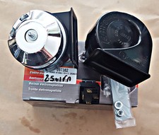 COPPIA TROMBE SIRENE BITONALI ELETTROMAGNETICHE 12V C.C CROMATO 097382 