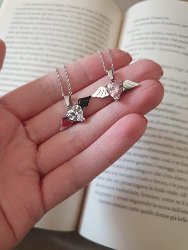 Collana con ciondolo - zircone, a