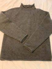 Vintage J. Maglione girocollo lana remi girocollo maglione pescatore uomo L GRIGIO