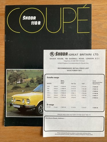 Skoda 110r coupè - coupè, brochure