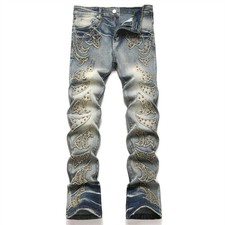 Jeans uomo retrò blu denim