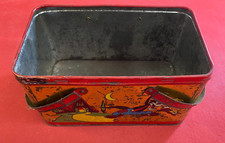 VECCHIA SCATOLA CESTINO DI LATTA maniglie WALT DISNEY EZECHIELE LUPO PAPERINO