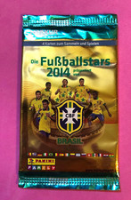 PANINI FAMILY MERKUR MARKET BUSTINA SEALED DIE FUSBALLSTARS 2014 BRASIL CARD(X4)