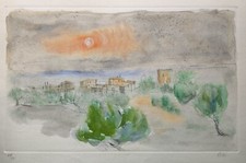 Acquaforte acquerellata a mano di Nunzio Bibbò - 1977