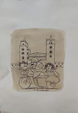 SALVO LOMBARDO, Franz Borghese Guttuso,  China Fondo Caffè Carta Chagall 35x25 