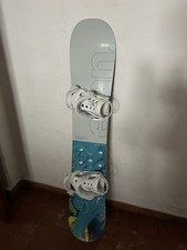 Tavola da snowboard Elan Leeloo 151 Twin con Attacchi Union Bianchi Taglia M