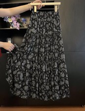 Gonna Lunga Nera Floreale