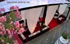 gazebo in ferro autoportante con fioriere e copertura in policarbonato da mt.9x2