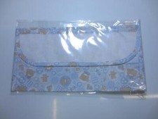 BUSTA PORTA BAVAGLIA TOVAGLIOLO ASILO AZZURRO "ORSETTI/TRENINI" DA RICAMARE