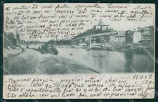 Torino Città Ponte Ferro Po Monte Cappuccini PIEGA cartolina MZ9136