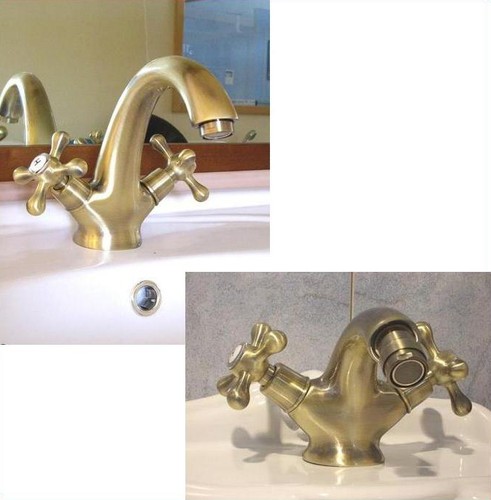 Doppio rubinetto bronzo oro - doppio,