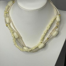 collana perline bianco crema perline bigiotteria multifilo trendy boho