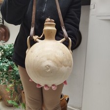 ANTICA E RARA BORRACCIA IN TERRACOTTA DELL’800 ANTIQUARIATO DA COLLEZIONE