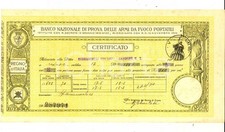 1940 ca GARDONE VAL TROMPIA Banco Prova ARMI DA FUOCO Ricevuta ditta BERNARDELLI