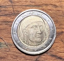 Moneta 2 euro Boccaccio 1313 2013 Errore Di Conio. Moneta Rara Per Collezionisti