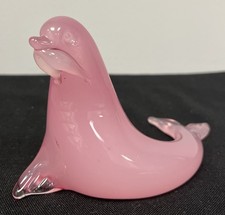 Archimede Seguso vintage? Statuina leone marino tricheco in vetro rosa