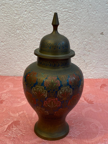 Vaso ottone vintage con - vintage,
