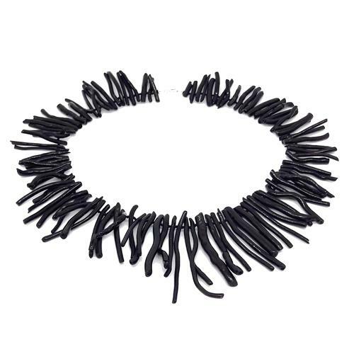 Collana corallo nero frange - nero,
